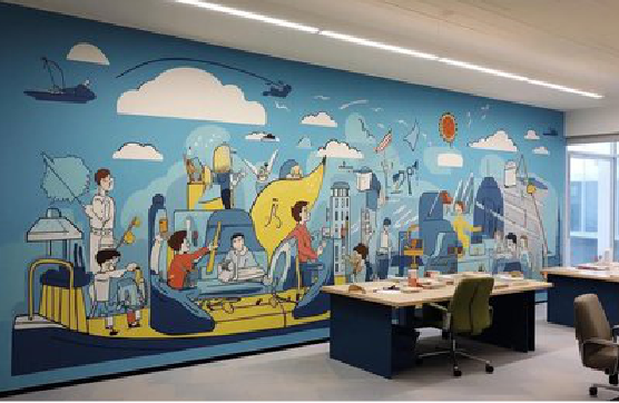 双牌办公室墙绘的特点。
