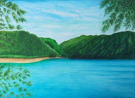 双牌在墙绘中，如何绘画绿水青山？